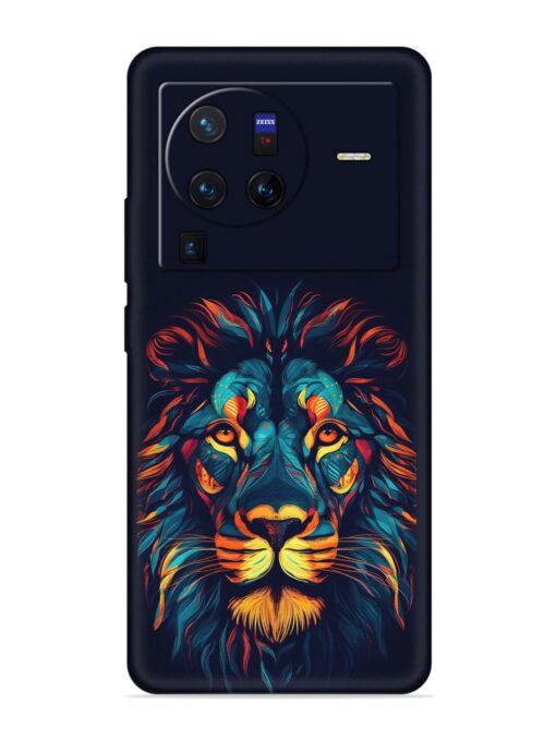 Colorful Lion Embossed Soft Silicone Case for Vivo X80 Pro