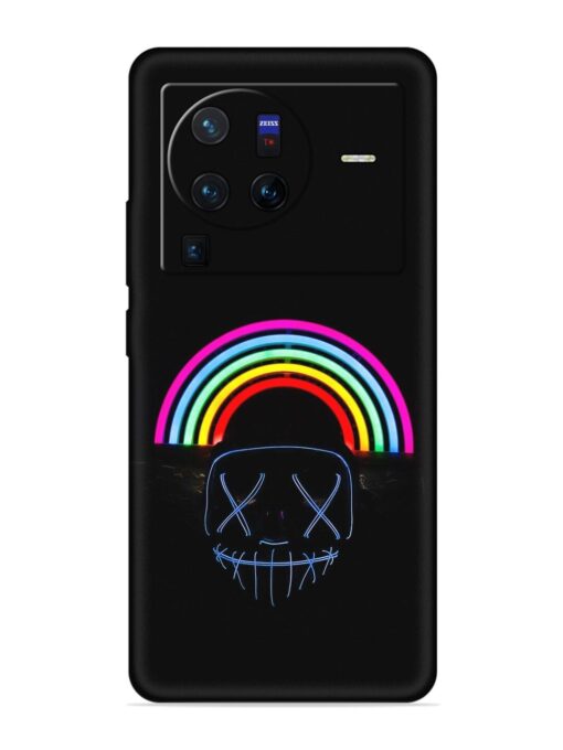 Mask Rainbow Embossed Soft Silicone Case for Vivo X80 Pro Zapvi