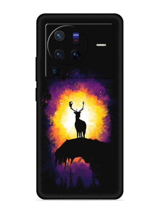 Elk Animal Art Embossed Soft Silicone Case for Vivo X80 Pro