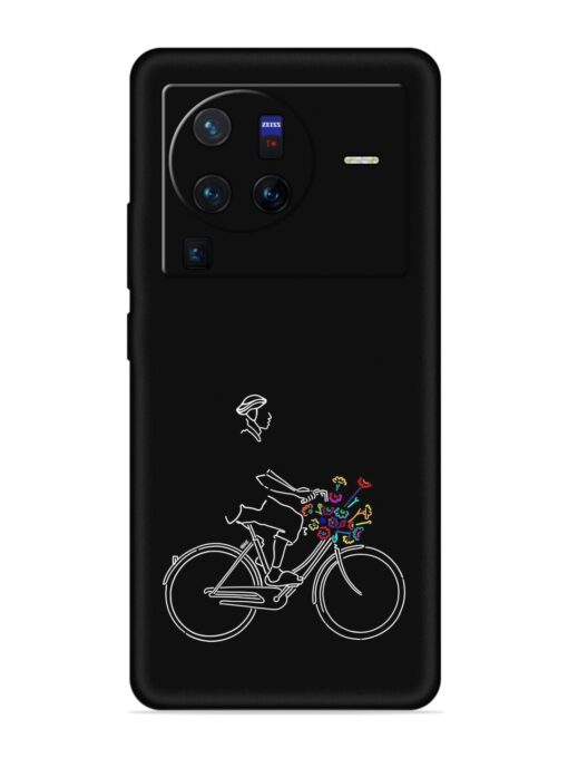 Minimalist Cycle Art Embossed Soft Silicone Case for Vivo X80 Pro