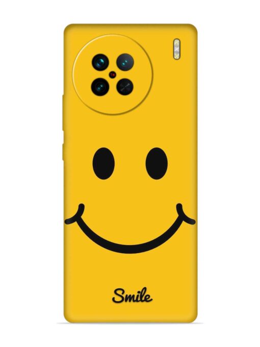 Yellow Smiley Embossed Soft Silicone Case for Vivo X90