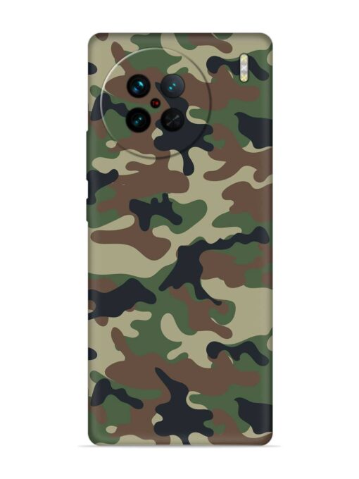 Army Military Camouflage Dark Green Embossed Soft Silicone Case for Vivo X90 Zapvi