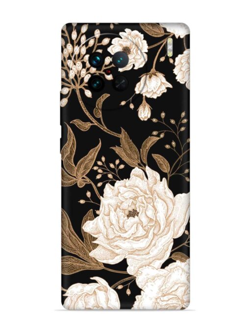 Peonies Roses Floral Embossed Soft Silicone Case for Vivo X90