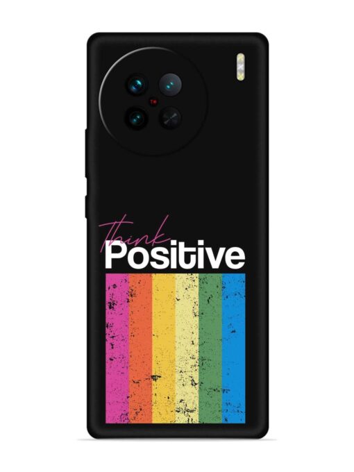 Think Positive Typography Embossed Soft Silicone Case for Vivo X90