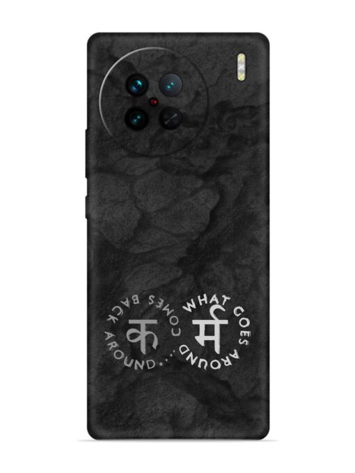 Karma Hindi Word Embossed Soft Silicone Case for Vivo X90 Zapvi