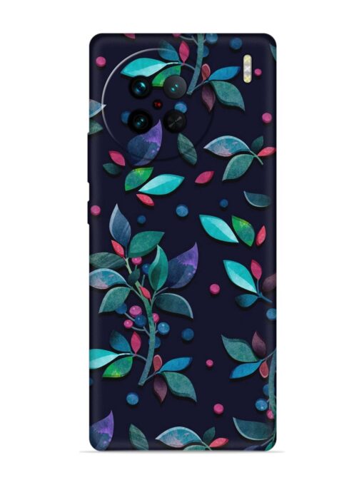 Decorative Watercolor Flower Embossed Soft Silicone Case for Vivo X90