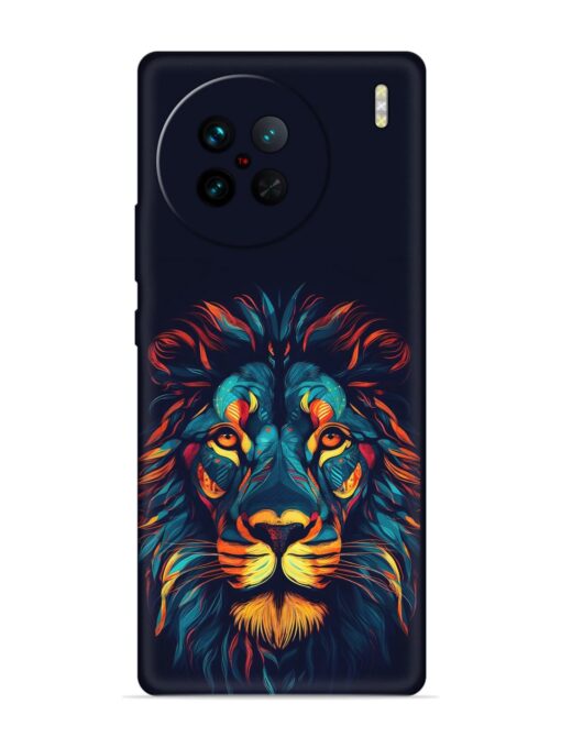 Colorful Lion Embossed Soft Silicone Case for Vivo X90