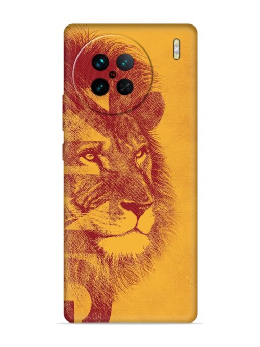 Gold Lion Crown Art Embossed Soft Silicone Case for Vivo X90