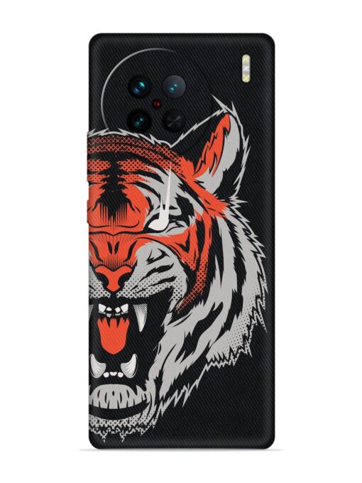 Tiger Aggression Embossed Soft Silicone Case for Vivo X90