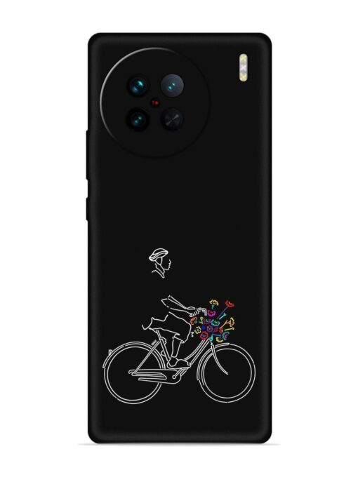 Minimalist Cycle Art Embossed Soft Silicone Case for Vivo X90