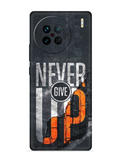 Never Give Up Embossed Soft Silicone Case for Vivo X90 Pro