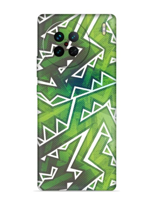 Green Graffiti Seamless Embossed Soft Silicone Case for Vivo X90 Pro Zapvi