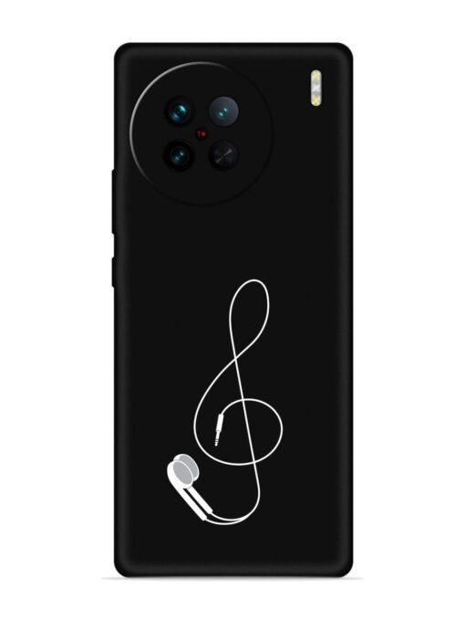 Music Earphone Vector Embossed Soft Silicone Case for Vivo X90 Pro