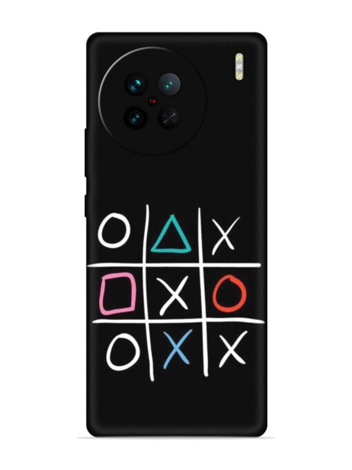 Super Neon Tic-Tac-Toe Embossed Soft Silicone Case for Vivo X90 Pro