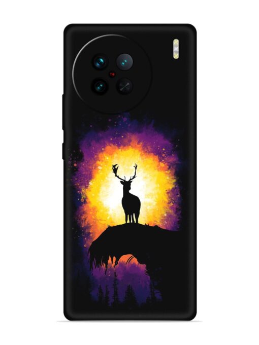 Elk Animal Art Embossed Soft Silicone Case for Vivo X90 Pro Zapvi