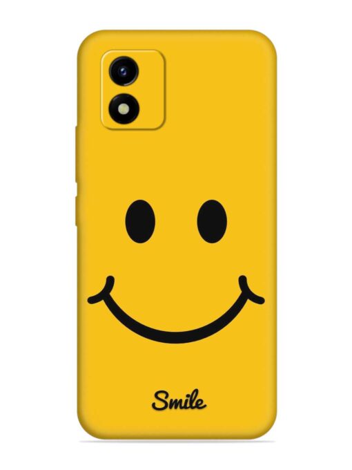 Yellow Smiley Embossed Soft Silicone Case for Vivo Y01 Zapvi