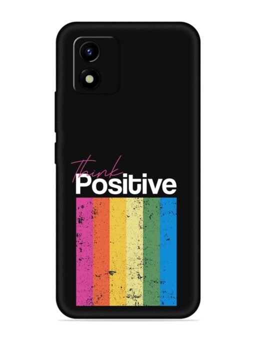 Think Positive Typography Embossed Soft Silicone Case for Vivo Y01 Zapvi