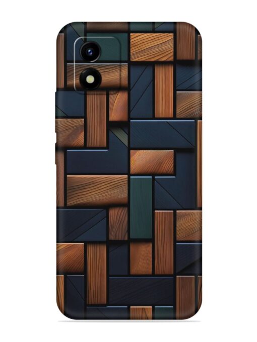 Wooden Background Cubes Embossed Soft Silicone Case for Vivo Y01 Zapvi