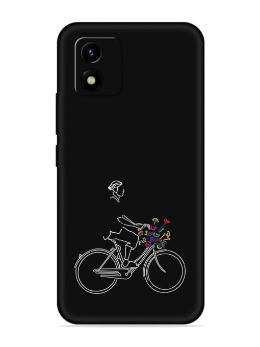 Minimalist Cycle Art Embossed Soft Silicone Case for Vivo Y01 Zapvi