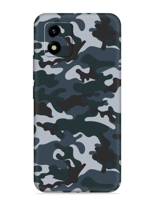 Dark Blue Army Military Art Embossed Soft Silicone Case for Vivo Y01A Zapvi