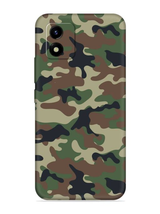 Army Military Camouflage Dark Green Embossed Soft Silicone Case for Vivo Y01A Zapvi