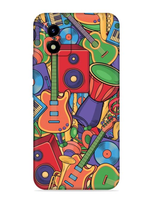 Colorful Music Art Embossed Soft Silicone Case for Vivo Y01A