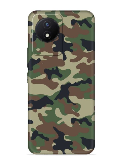 Army Military Camouflage Dark Green Embossed Soft Silicone Case for Vivo Y02