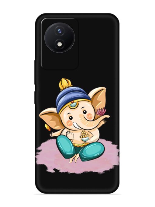 Bal Ganesh Vector Art Embossed Soft Silicone Case for Vivo Y02