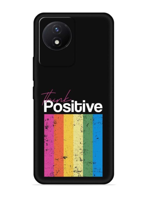 Think Positive Typography Embossed Soft Silicone Case for Vivo Y02 Zapvi