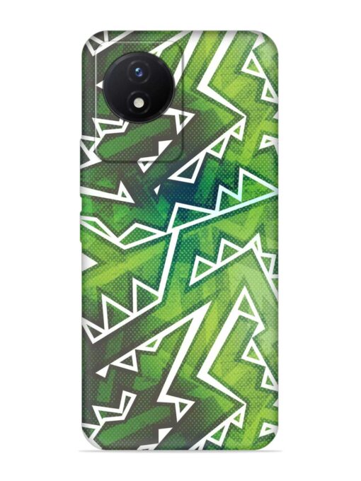 Green Graffiti Seamless Embossed Soft Silicone Case for Vivo Y02