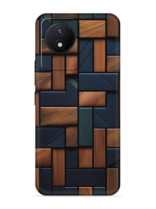 Wooden Background Cubes Embossed Soft Silicone Case for Vivo Y02