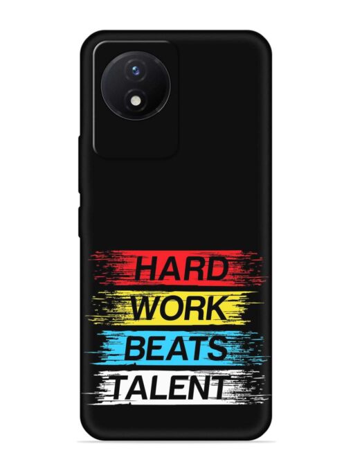 Hard Work Beats Embossed Soft Silicone Case for Vivo Y02T Zapvi