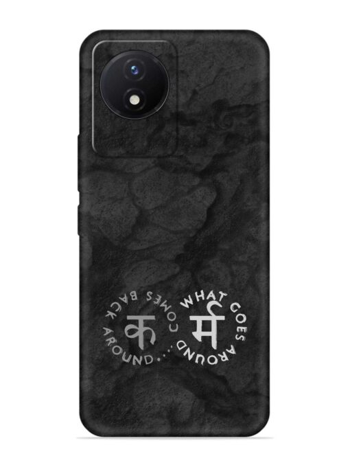 Karma Hindi Word Embossed Soft Silicone Case for Vivo Y02T Zapvi