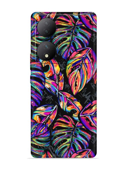 Tropical Seamless Vector Embossed Soft Silicone Case for Vivo Y100 (5G) Zapvi