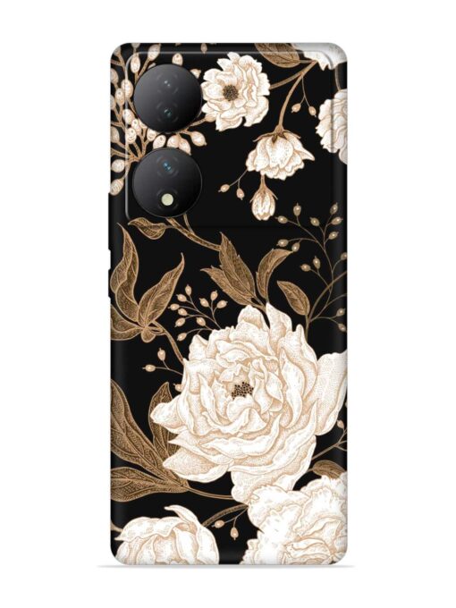 Peonies Roses Floral Embossed Soft Silicone Case for Vivo Y100 (5G) Zapvi