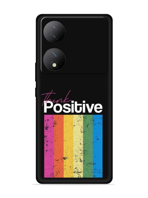 Think Positive Typography Embossed Soft Silicone Case for Vivo Y100 (5G) Zapvi