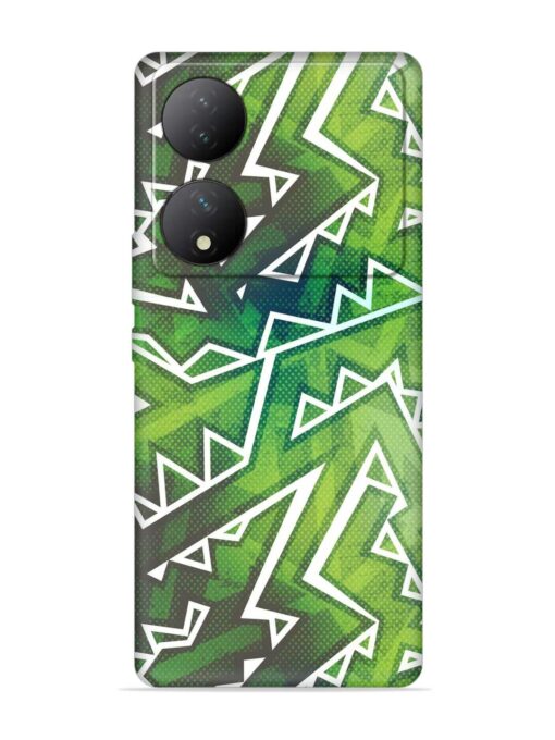 Green Graffiti Seamless Embossed Soft Silicone Case for Vivo Y100 (5G) Zapvi