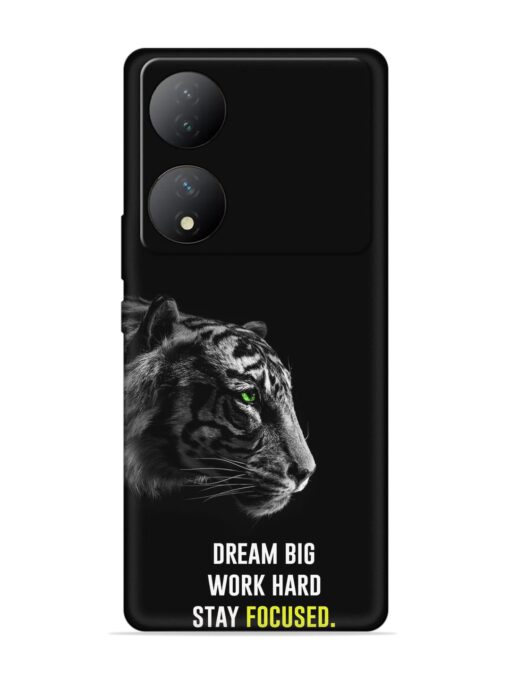 Dream Big Work Hard Embossed Soft Silicone Case for Vivo Y100 (5G)