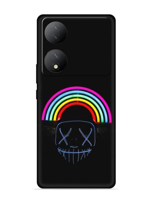 Mask Rainbow Embossed Soft Silicone Case for Vivo Y100 (5G)