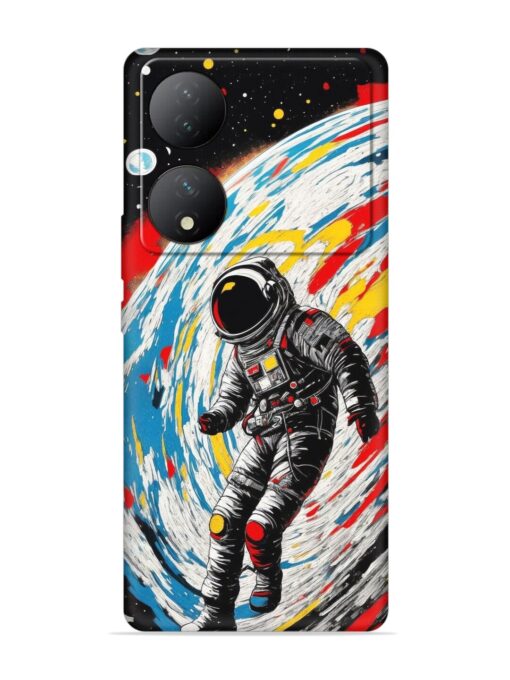 Astronaut Art Embossed Soft Silicone Case for Vivo Y100 (5G) Zapvi