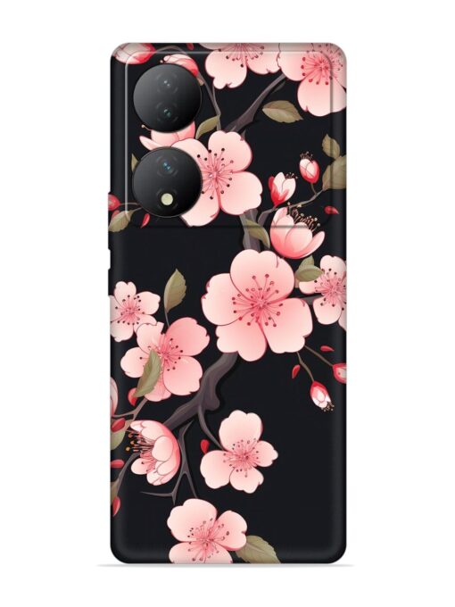 Cherry Blossom Embossed Soft Silicone Case for Vivo Y100 (5G)