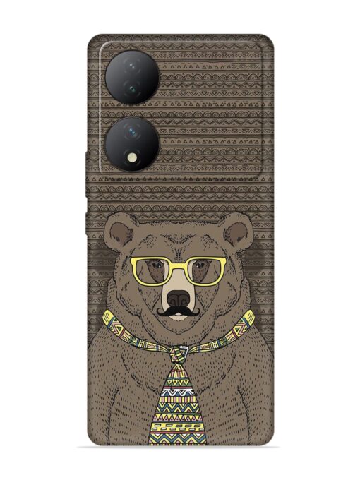 Grizzly Bear Embossed Soft Silicone Case for Vivo Y100 (5G) Zapvi