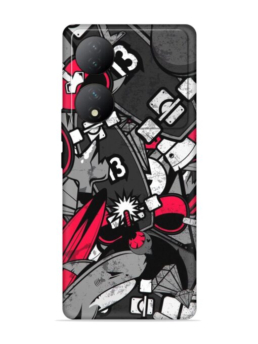 Fictional Doodle Embossed Soft Silicone Case for Vivo Y100 (5G) Zapvi