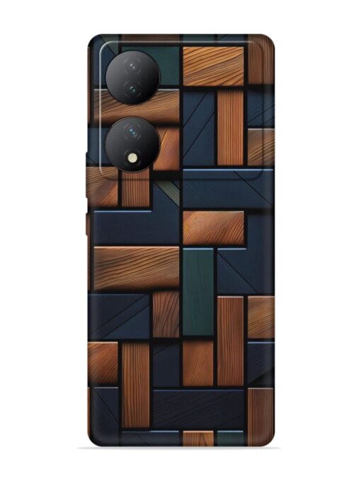 Wooden Background Cubes Embossed Soft Silicone Case for Vivo Y100 (5G) Zapvi