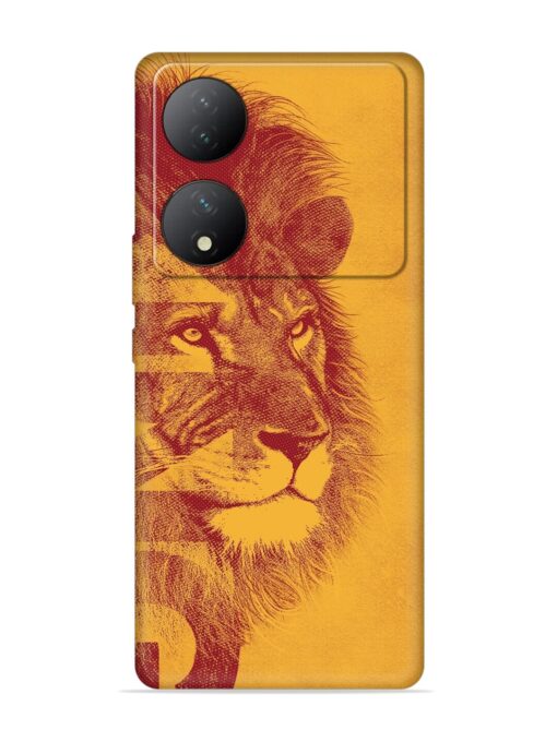 Gold Lion Crown Art Embossed Soft Silicone Case for Vivo Y100 (5G) Zapvi