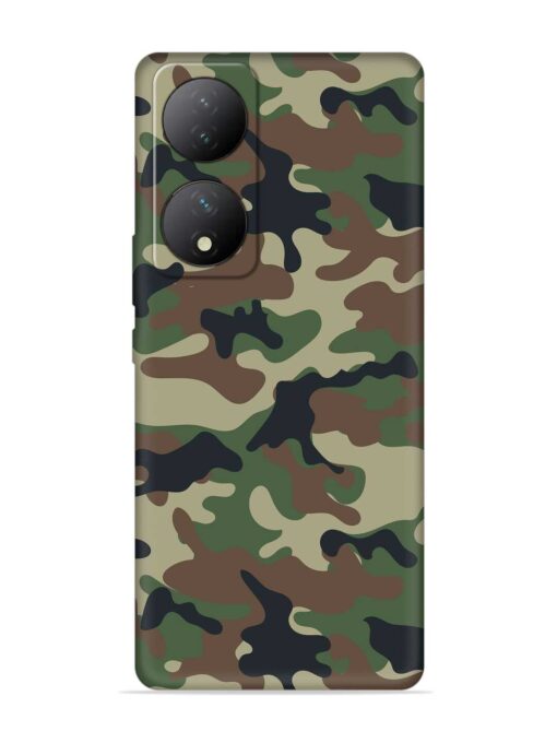 Army Military Camouflage Dark Green Embossed Soft Silicone Case for Vivo Y100A (5G) Zapvi