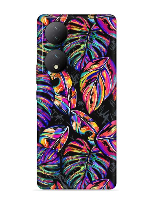 Tropical Seamless Vector Embossed Soft Silicone Case for Vivo Y100A (5G) Zapvi