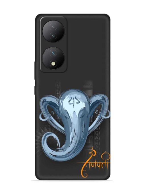 Illustration Lord Ganpati Embossed Soft Silicone Case for Vivo Y100A (5G) Zapvi