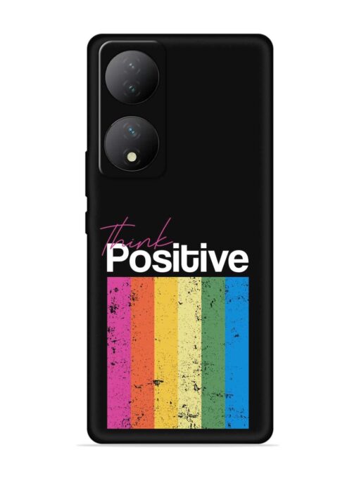 Think Positive Typography Embossed Soft Silicone Case for Vivo Y100A (5G)