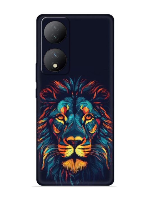 Colorful Lion Embossed Soft Silicone Case for Vivo Y100A (5G) Zapvi